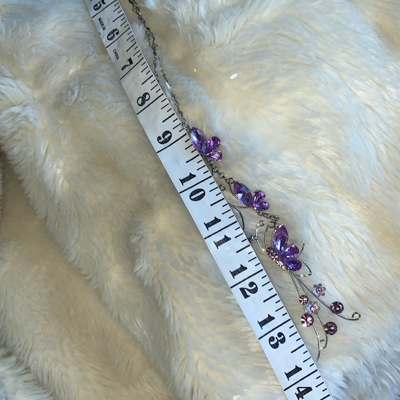 Purple jewel butterflies choker necklace - Picture 12 of 14